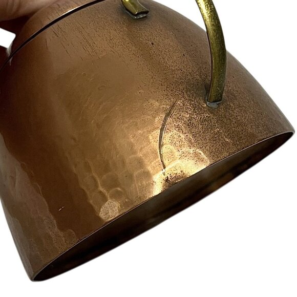 Vtg MCM O.H. Lagerstedt Swedish Hammered Copper Brass Covered Sugar Bowl - Picture 5 of 10